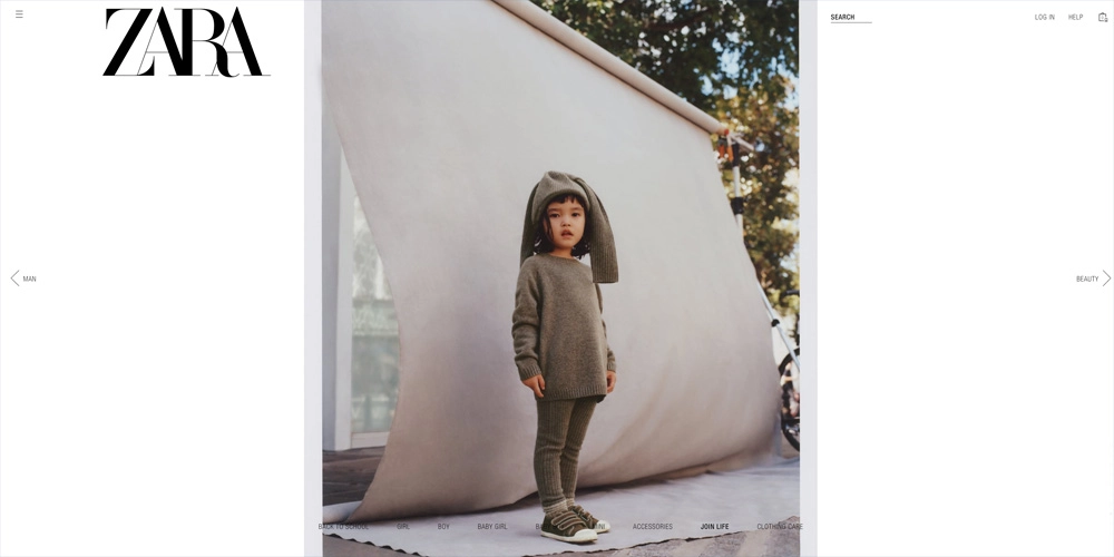 صورة لموقع Zara