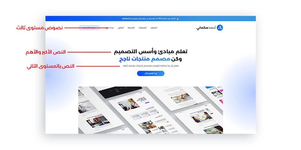 مثال عن التسلسل الهرمي للنصوص