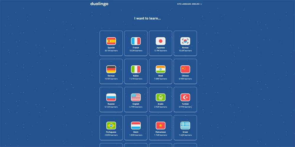 صورة لموقع Duolingo